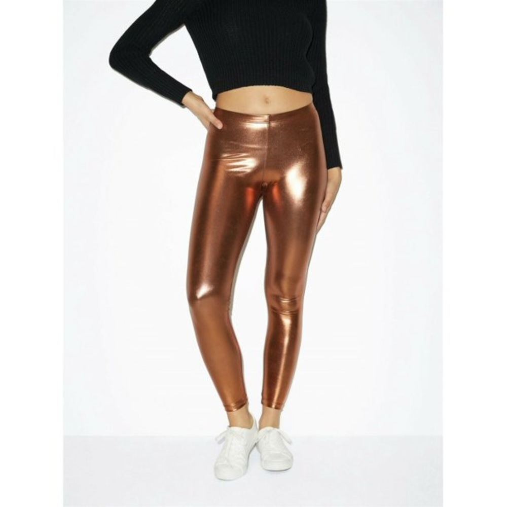 American Apparel Metallic Side Zip Leggings